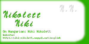 nikolett niki business card